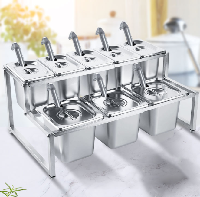 Caixa de tempero de aço inoxidável para cozinha