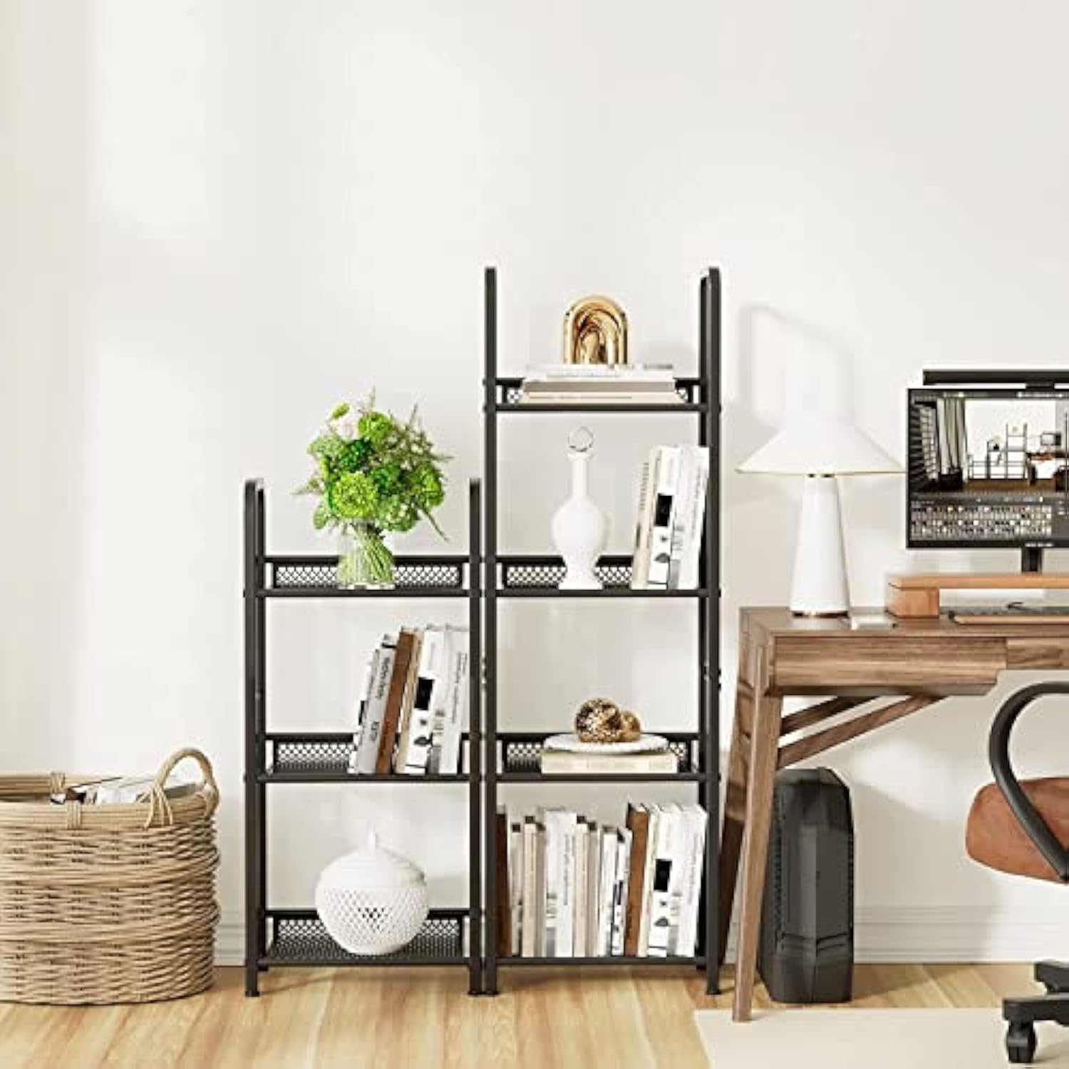 Estante de metal de rack de armazenamento independente para sala de estar