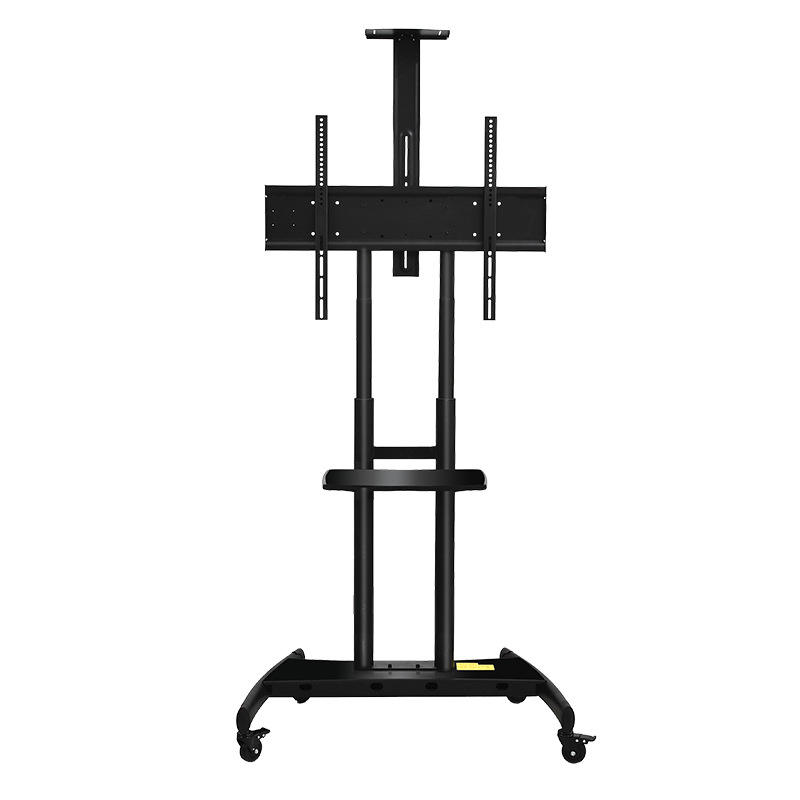 Suporte de TV removível ajustável de metal com rodas