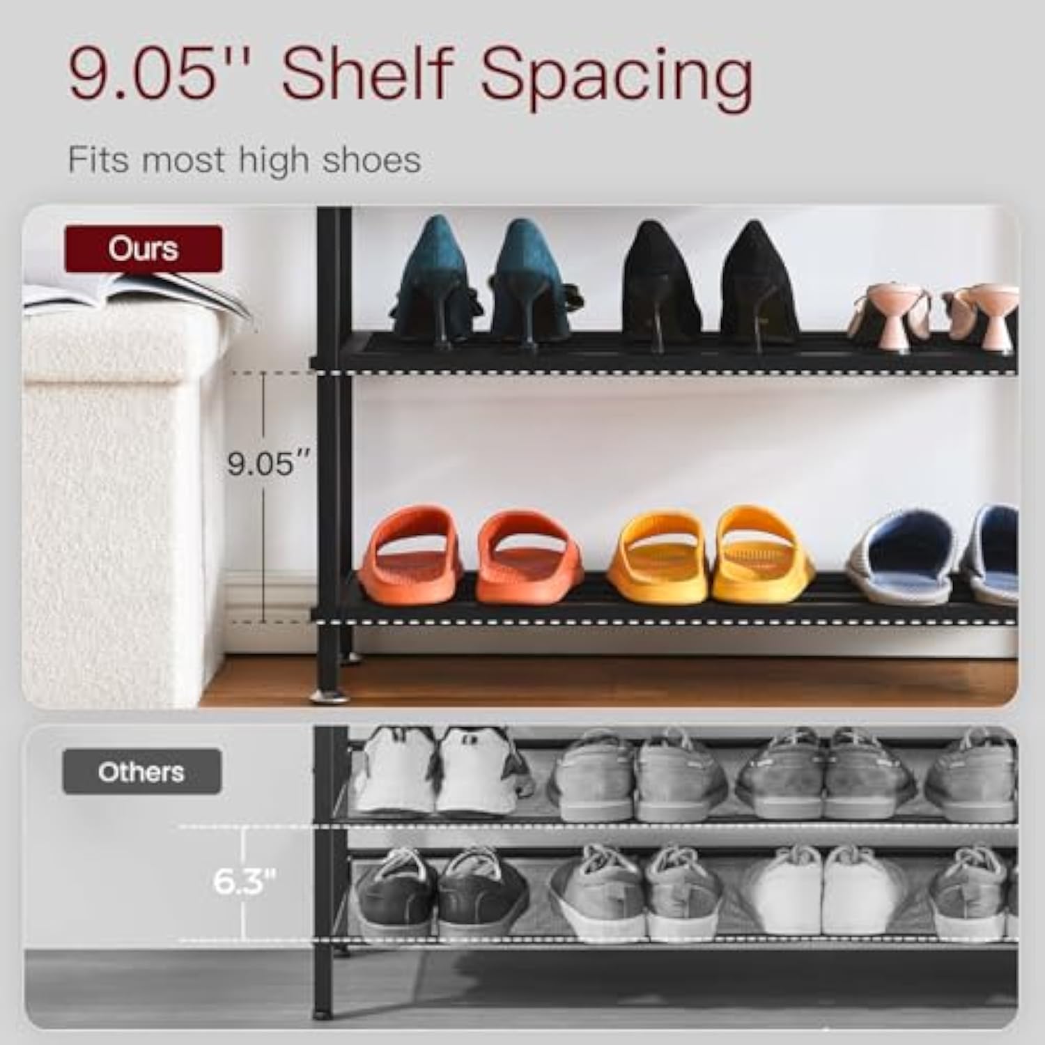 Sapateira multicamadas de metal doméstico para corredor doméstico