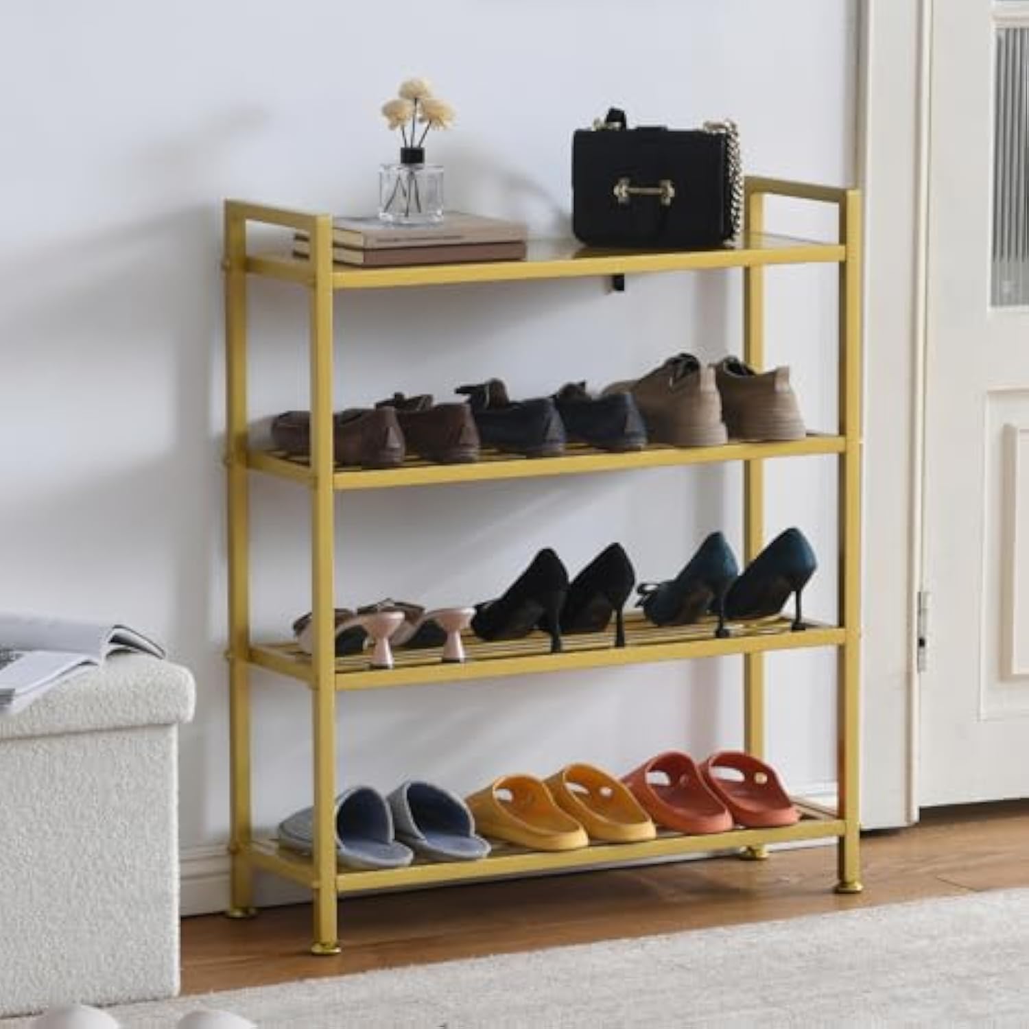 Sapateira multicamadas de metal doméstico para corredor doméstico