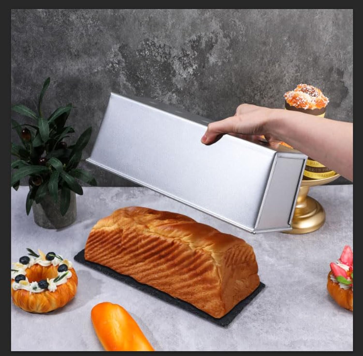 Forma de Pão - Caixa de Pão de Aço Inoxidável para Armazenamento de Cozinha