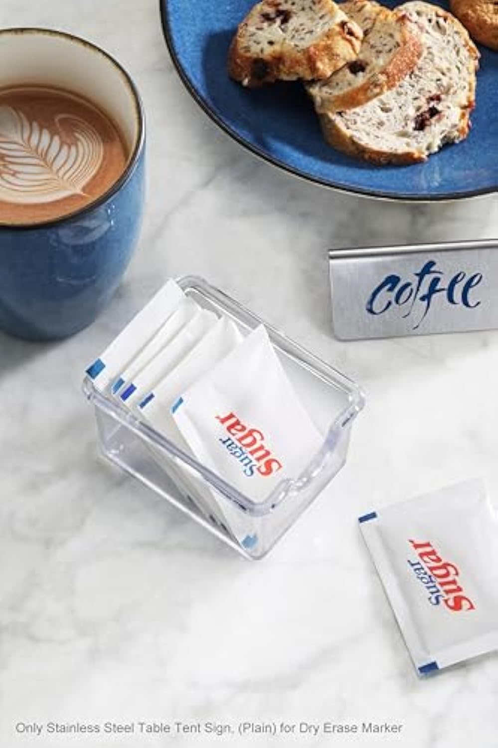 Sinal de mesa de metal de aço inoxidável portátil personalizado para restaurante