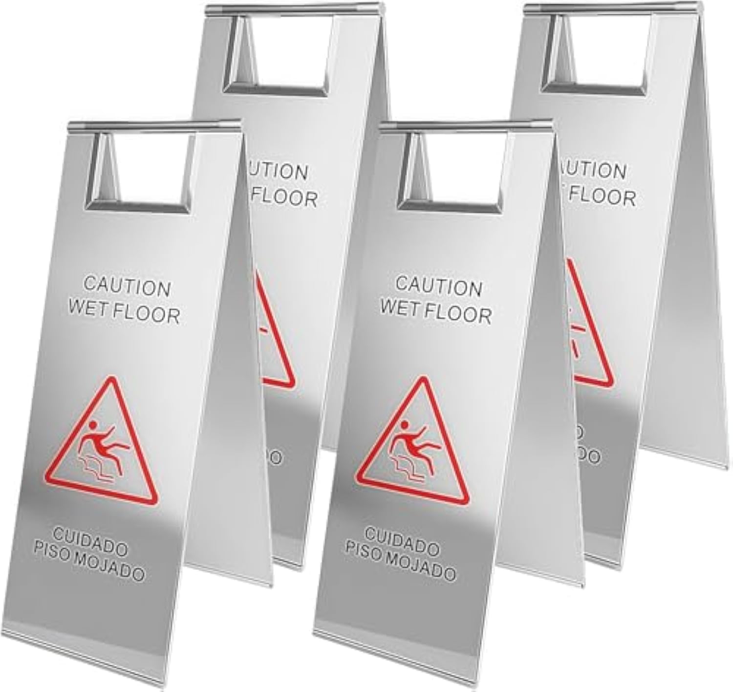 Placa de Cuidado de Piso Molhado de Aço Inoxidável com Alça Portátil para Restaurante