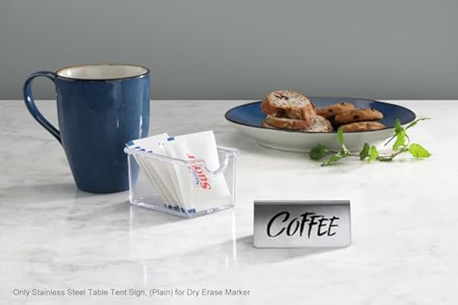 Sinal de mesa de metal de aço inoxidável portátil personalizado para restaurante