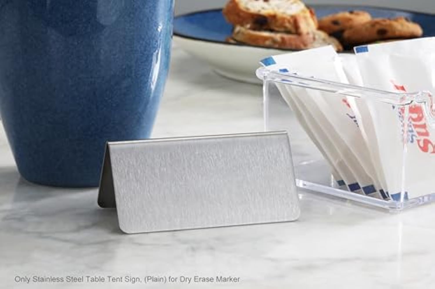 Sinal de mesa de metal de aço inoxidável portátil personalizado para restaurante