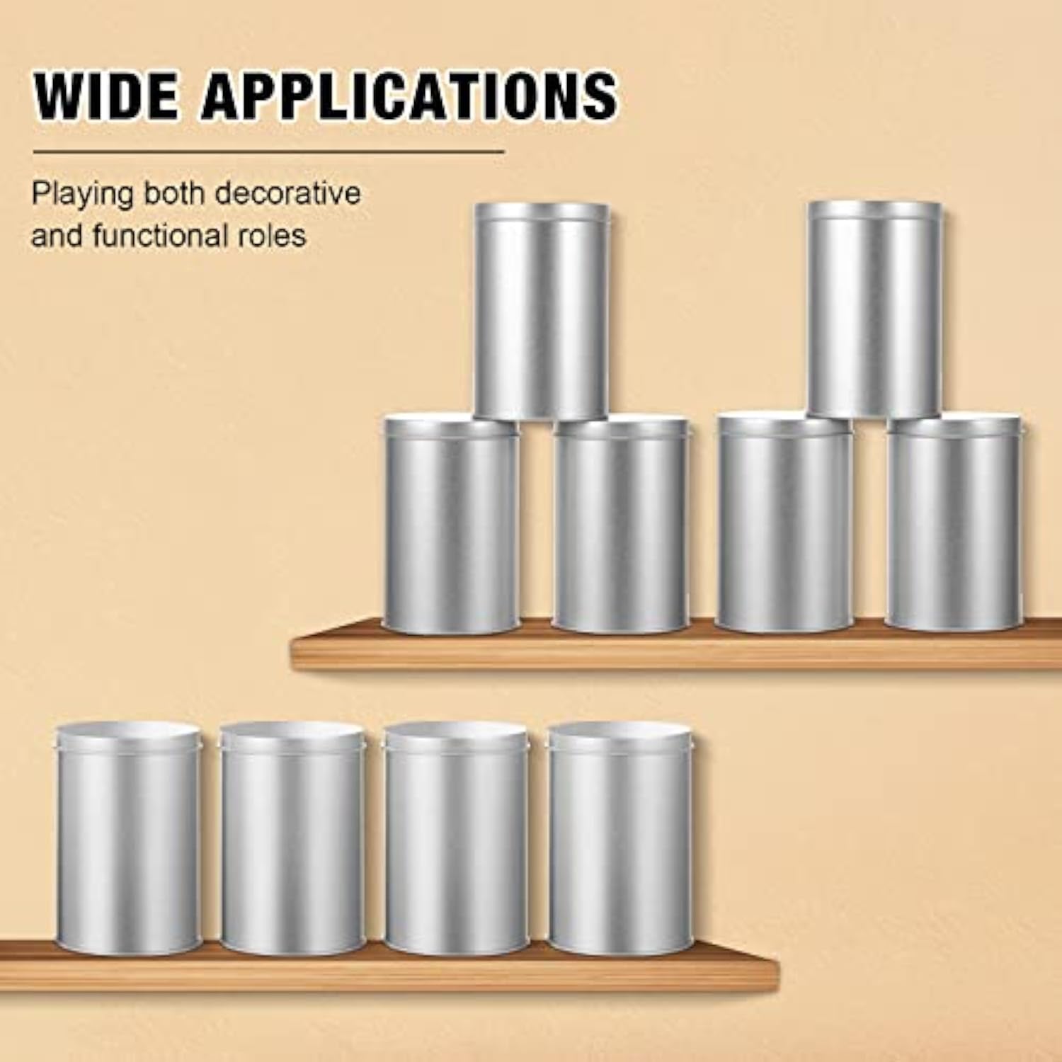 Latas de café pequenas e redondas vazias de metal para chá solto