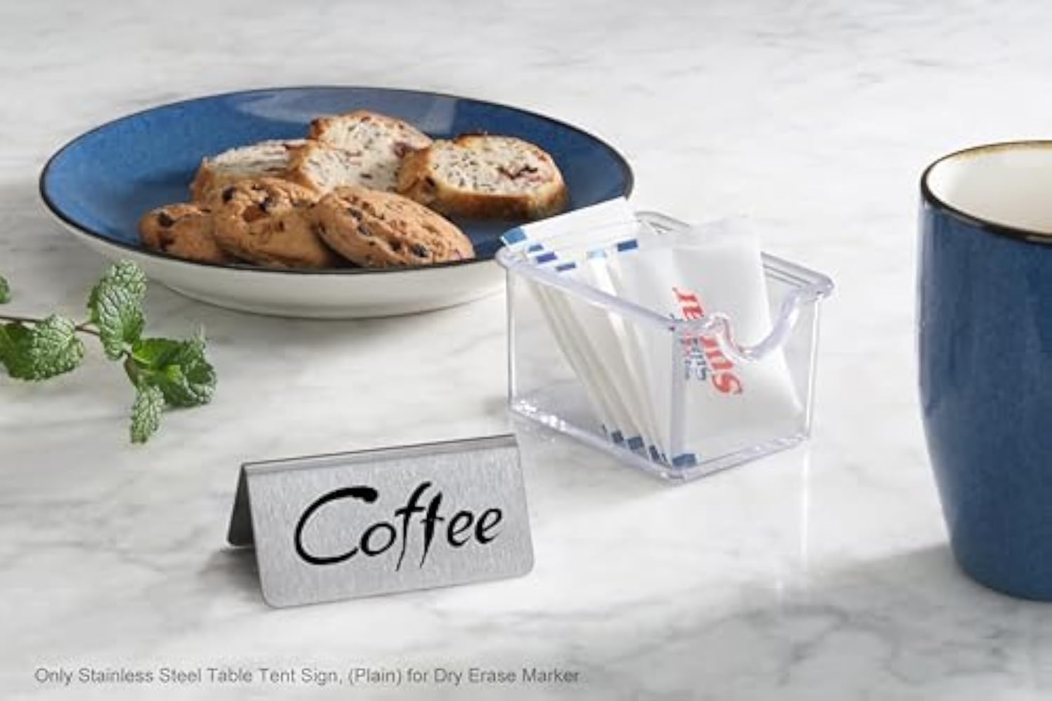 Sinal de mesa de metal de aço inoxidável portátil personalizado para restaurante