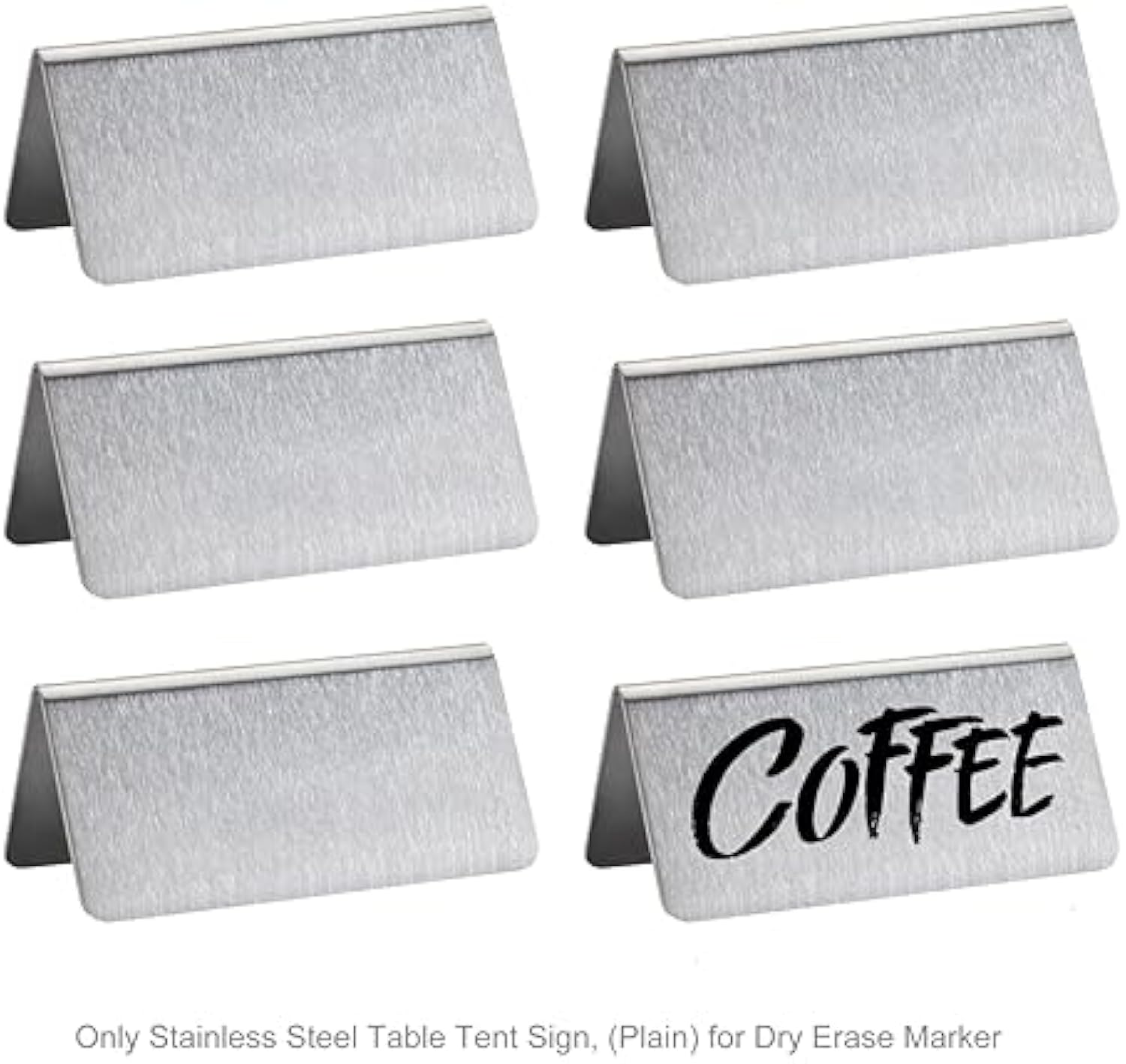 Sinal de mesa de metal de aço inoxidável portátil personalizado para restaurante