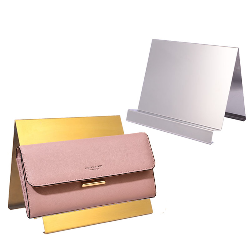 Exposição de aço inoxidável da bolsa da carteira para a loja de roupa