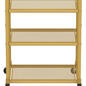 Prateleira de Armazenamento Multicamadas de Metal Dourado | Cabideiro